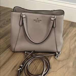 Kate Spade Taupe Leather triple compartment purse